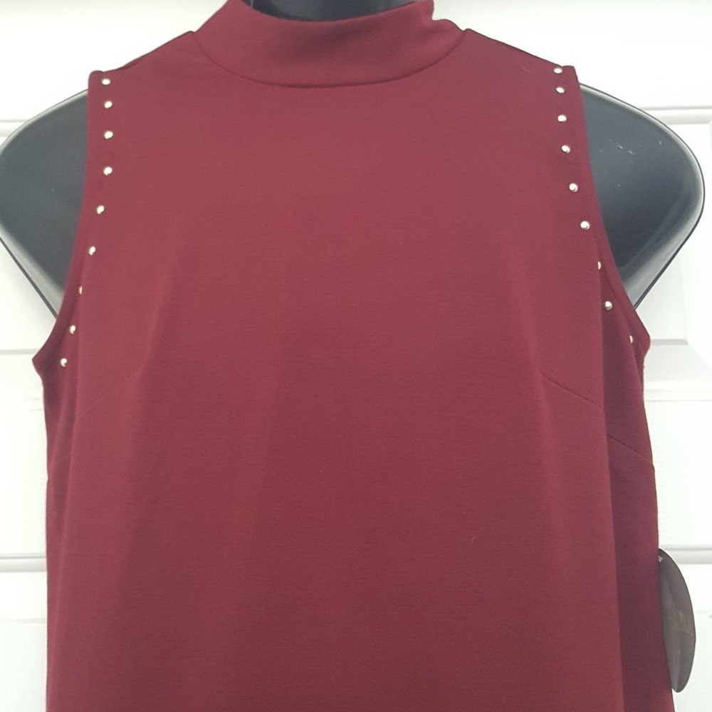 New Women's EMMA & MICHELE Midi Sleeveless Red Dress Size M - Picture 3 of 11